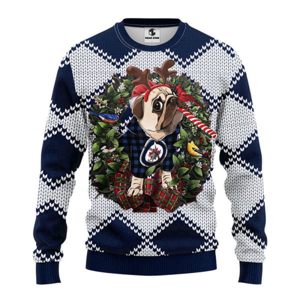 Winnipeg Jets Pub Dog  Christmas Ugly Sweater, Gift For Christmas