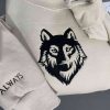 Wolf  Embroidered Sweatshirt 2D Crewneck Sweatshirt Gift For Family