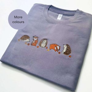 Woodland Animals Embroidered Sweatshirt 2D Crewneck…
