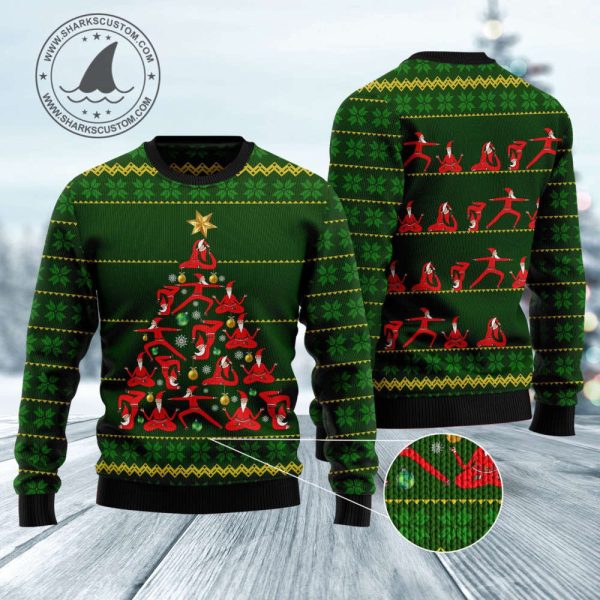 HZ102111 Yoga Christmas Ugly Christmas Sweater by Noel Malalan