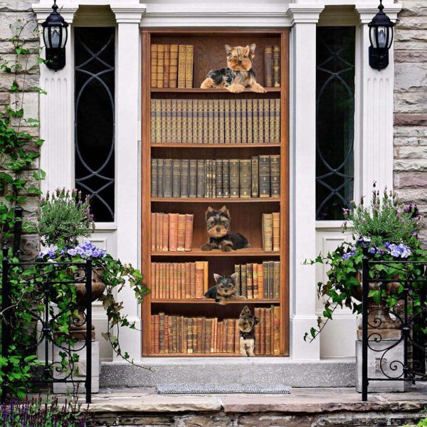 A Yorkshire Terrier Amidst BooksDoor Cover for Bibliophiles