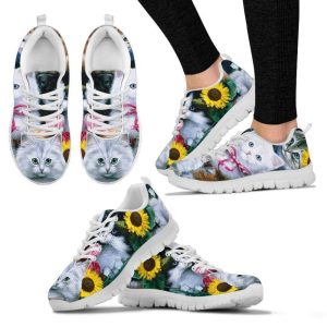 Cats & Flowers Women’s Sneakers, For…