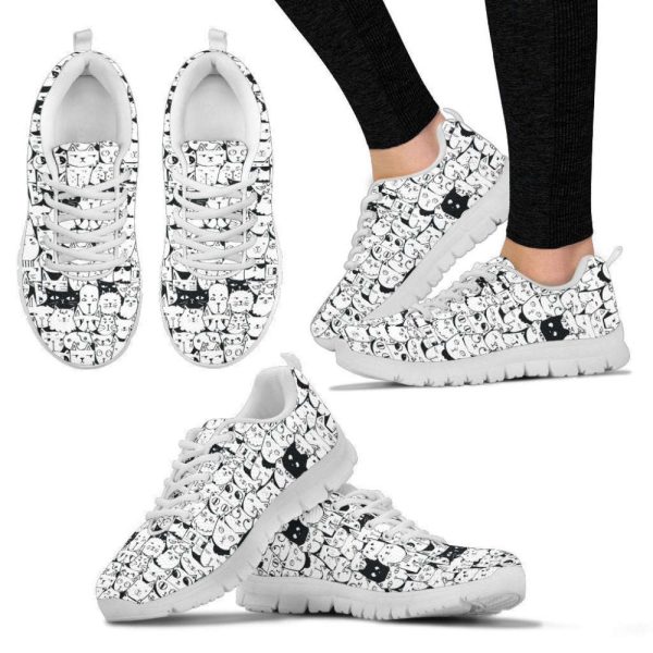 Black Cat Women’s Sneakers For Women Comfortable Walking Running Lightweight Casual Shoes