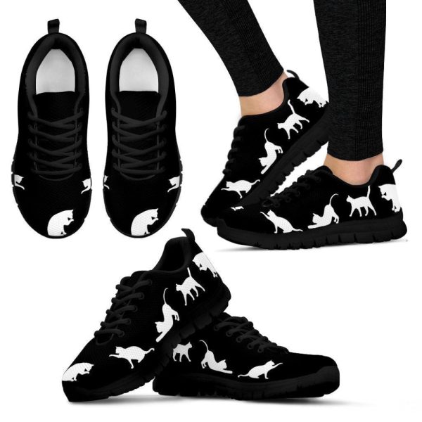 Black Cats Women’s Sneakers For Women Comfortable Walking Running Lightweight Casual Shoes