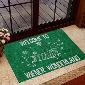 Welcome To Wiener Wonderland Dachshund Doormat…