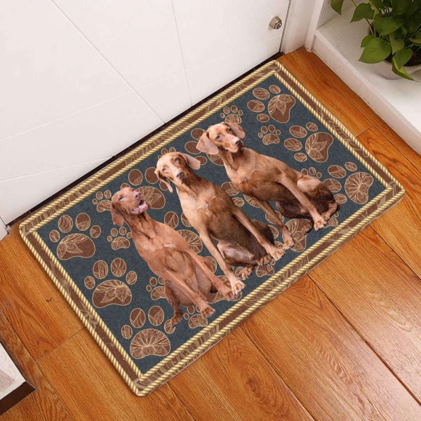 Vizsla Floral Paw – Dog Doormat, House Warming Gift Home Decor