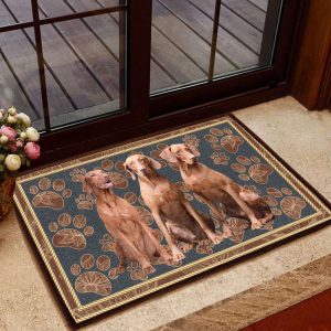 Vizsla Floral Paw – Dog Doormat,…