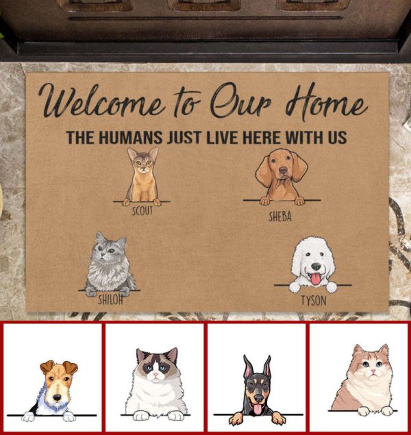 Welcome To My Home Personalized Doormat Gift For Pet Lover