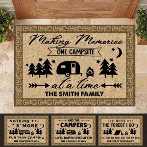 Vintage Camping Personalized Doormat Gift For…