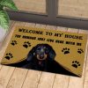 Dachshund Welcome To My House – The Humans Just Live Here With Me Doormat, Gift Decor Idea