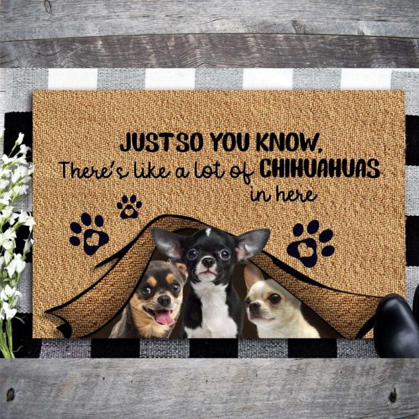 Just So You Know, There’s Like A Lot Of Chihuahuas In Here Doormat Gift Idea