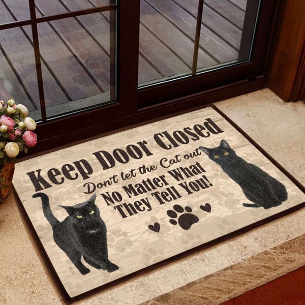 Cats Keep Door Closed – Cat Doormat, Housewarming Gift, Gift For Cat Lovers