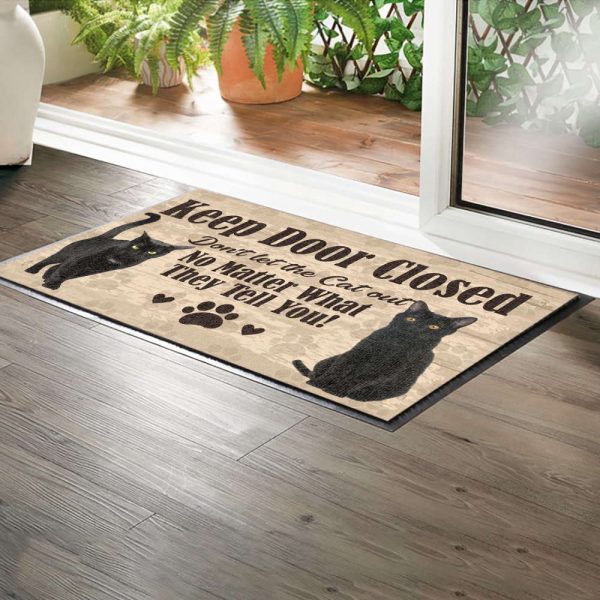 Cats Keep Door Closed – Cat Doormat, Housewarming Gift, Gift For Cat Lovers