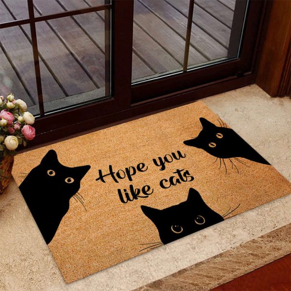 Hope you like cat Black cat Doormat, House Warming Gift, Unique Gifts Doormat