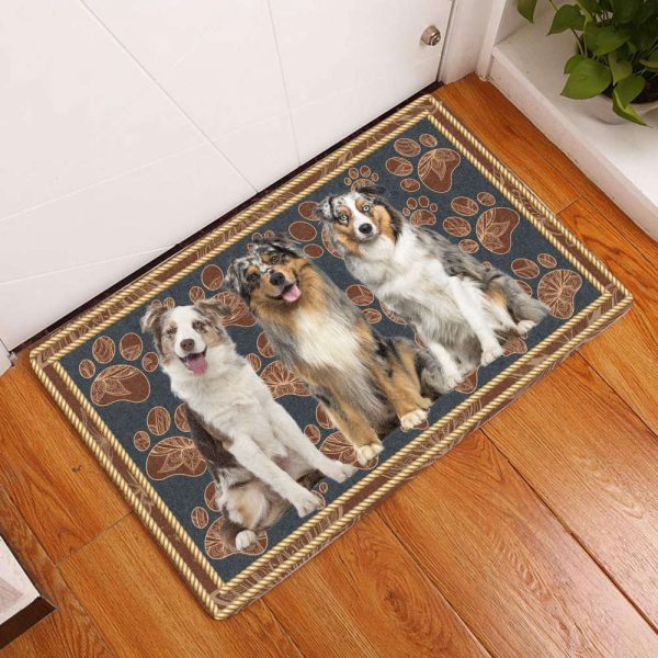 Australian Shepherd Flower Paw – Dog Doormat Gift Home Decor Gift for Dog Lovers