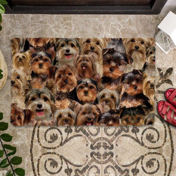A Bunch Of Yorkshire Terriers/Yorkie Doormat – Xmas Welcome Mats – Gift For Dog Lovers