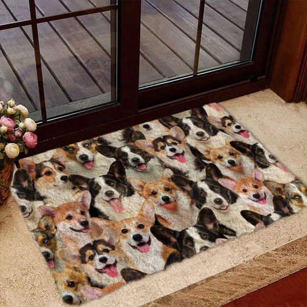 A Bunch Of Welsh Corgies Doormat – Xmas Welcome Mats – Gift For Dog Lovers