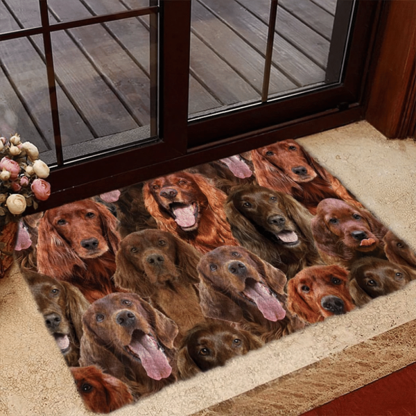 A Bunch Of Irish Setters Doormat – Xmas Welcome Mats – Gift For Dog Lovers