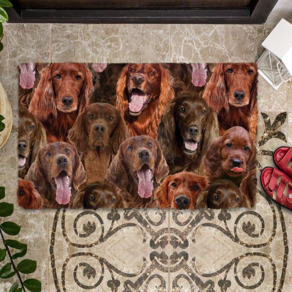 A Bunch Of Irish Setters Doormat – Xmas Welcome Mats – Gift For Dog Lovers