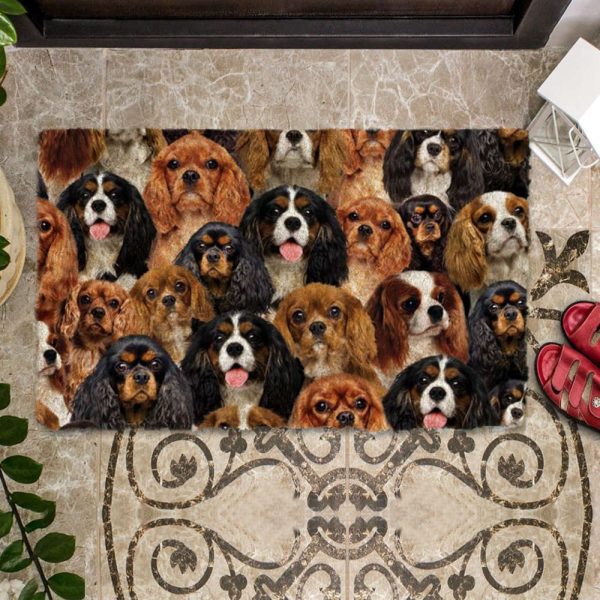 A Bunch Of Cavalier King Charles Spaniels Doormat – Xmas Welcome Mats – Gift For Dog Lovers