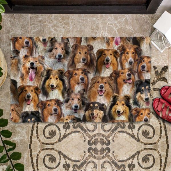 A Bunch Of Rough Collies Doormat – Xmas Welcome Mats – Gift For Dog Lovers