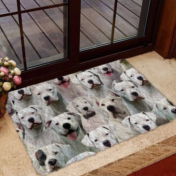 A Bunch Of Dogo Argentinoes Doormat – Xmas Welcome Mats – Gift For Dog Lovers
