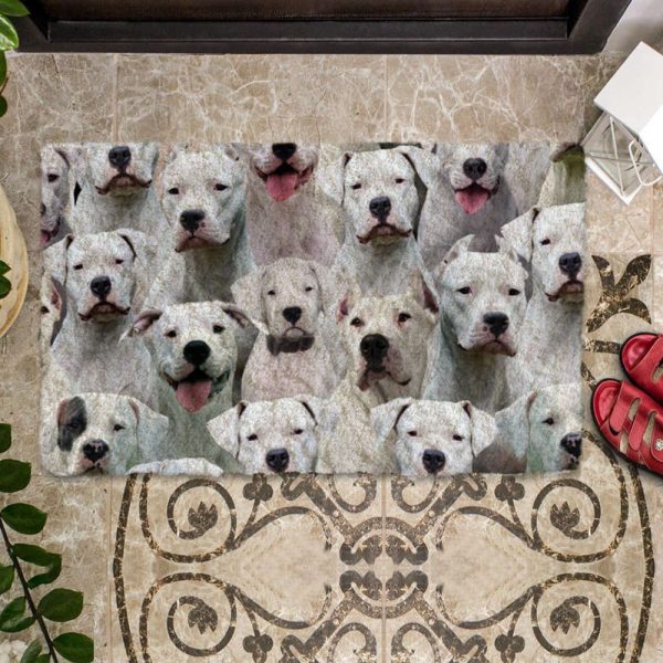 A Bunch Of Dogo Argentinoes Doormat – Xmas Welcome Mats – Gift For Dog Lovers