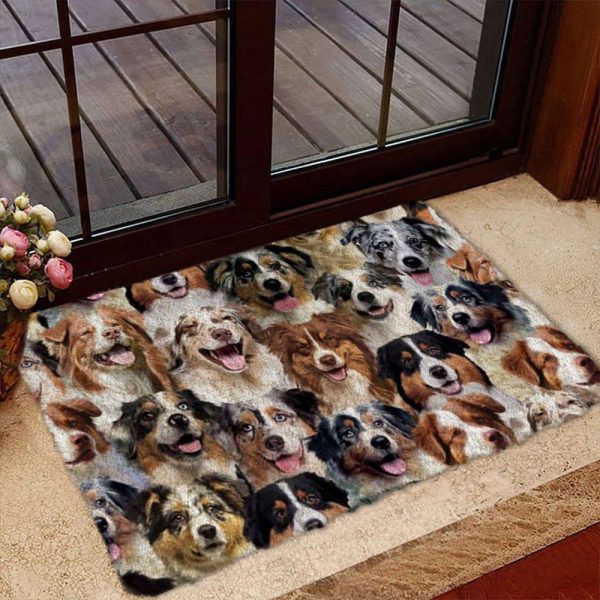 A Bunch Of Australian Shepherds Doormat – Xmas Welcome Mats – Gift For Dog Lovers