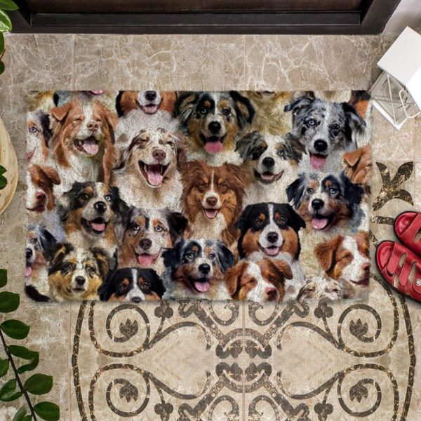 A Bunch Of Australian Shepherds Doormat – Xmas Welcome Mats – Gift For Dog Lovers
