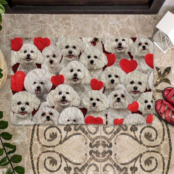 A Bunch Of Bichon Frises Doormat – Xmas Welcome Mats – Gift For Dog Lovers