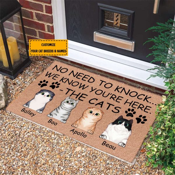 Personalized Name And Art No Need To Knock We Know You’Re Here Doormat For Dog Lovers