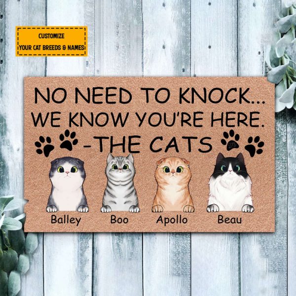 Personalized Name And Art No Need To Knock We Know You’Re Here Doormat For Dog Lovers