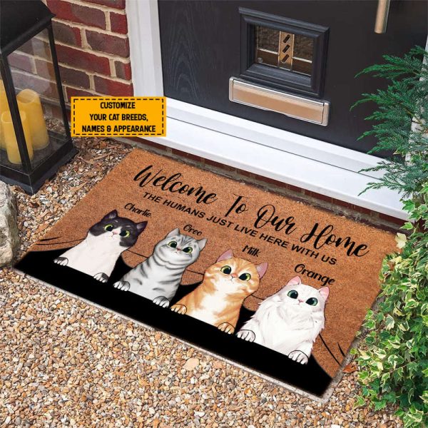 Customized Welcome To Our Home Doormat, Cat Doormat, Gift For Dog Lovers