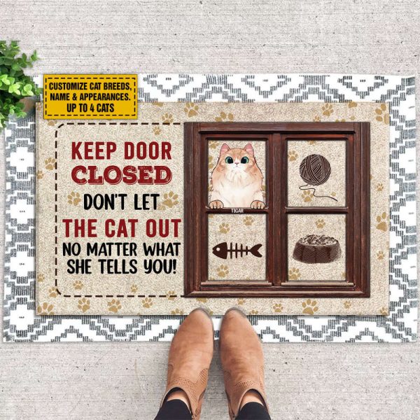 Customized Don’T Let The Cats Out, Personalized Custom Doormat For Dog Lovers