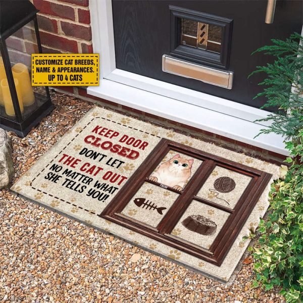 Customized Don’T Let The Cats Out, Personalized Custom Doormat For Dog Lovers