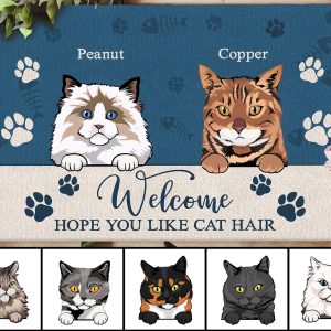 Custom Cat Doormat, Personalized Cat Welcome…