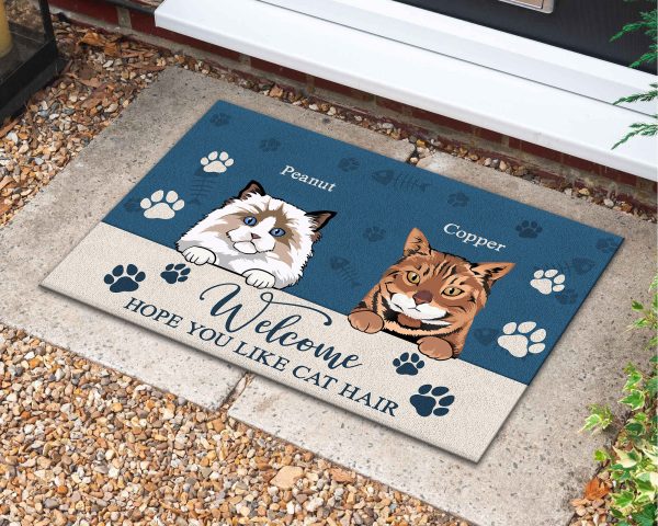 Custom Cat Doormat, Personalized Cat Welcome Mat, Best Gifts For Cat Lover