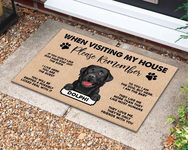 Personalized Dog Doormat, Custom Dog Welcome Mat, Gift For Dog Lovers