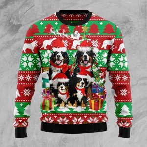 Bernese Mountain Dog Family Ugly Christmas…