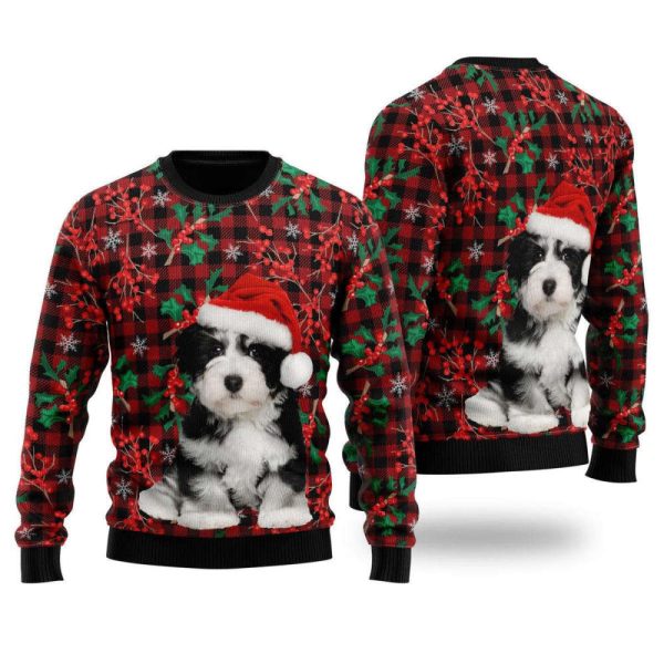 All I Want For Christmas Is A Bichon Havanese Dog Pattern Christmas Sweater For Dog Lover