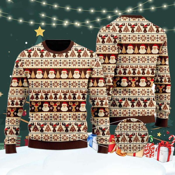 Vintage Nordic Style Xmas Coming Ugly Christmas Sweater, Gift For Men & Women