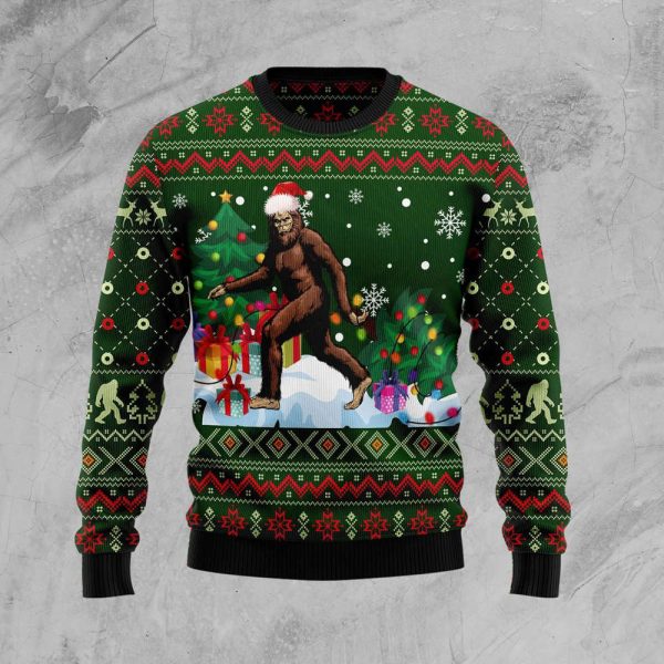 Big Foot snow Xmas Ugly Christmas Sweater, Gift For Christmas 2023
