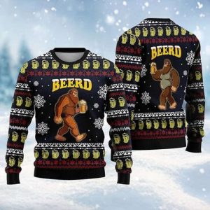 Bigfoot Ugly Christmas Sweater, Sasquatch Crew…