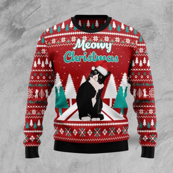 Meowy Christmas Ugly Christmas Sweater, Christmas Gift For Men And Women