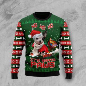 Chihuahua Santa Paws Ugly Christmas Sweater,…