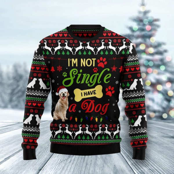 I’M Not Single I Have A Golden Retriever Ugly Christmas Sweater, Gift For Christmas