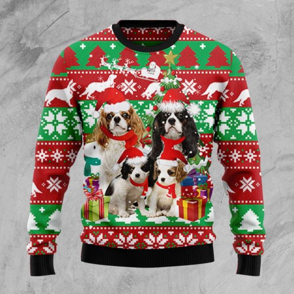 Cavalier King Charles Spaniel Family Ugly Christmas Sweater, Gift For Christmas