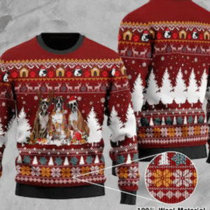 Animal Boxer Ugly Christmas Sweater, Christmas…