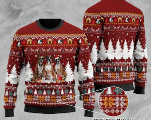 Animal  Boxer Ugly Christmas Sweater, Christmas Gift For Men And Women