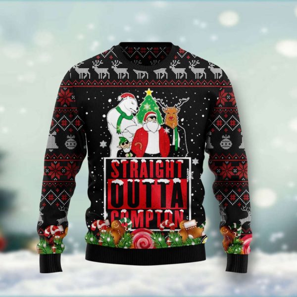 Straight Outta North Pokle Ugly Christmas Sweater, Christmas Gift For Men And Women